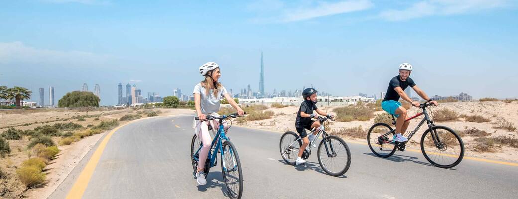 cycling in Dubai Meydan cycle track