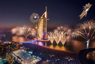 fireworks burj al arab dubai new year's eve