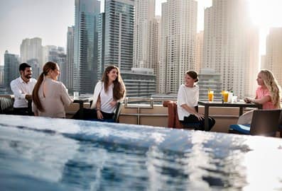 wane by somiya rooftop lounge in dubai views skyline