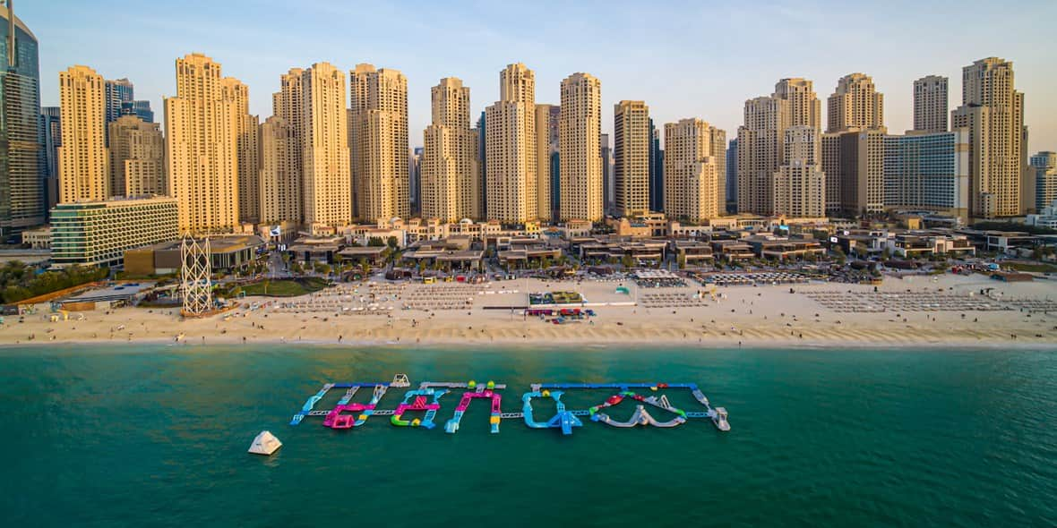 Landscape view of AquaFun and JBR beach