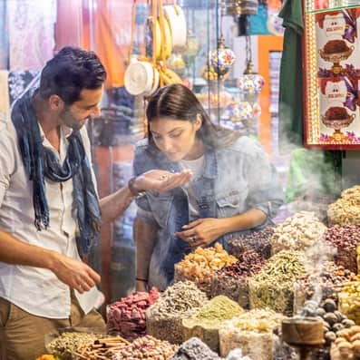 Couple at the Spice Souk in Dubai