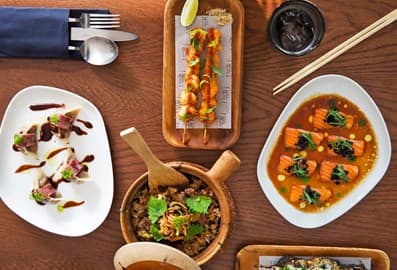 Japanese ramen bowl detail at Reif Kushiyaki Dubai Hills