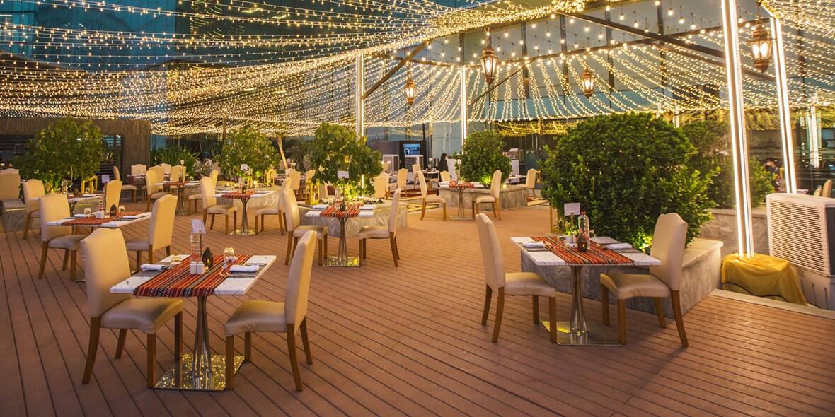 Embrace the essence of Ramadan under the starry nights and canopy of twinkling lights with a cultural experience inspired by ancient Bedouin traditions and rediscover your taste for heritage through rich flavours carefully crafted to capture the true spirit of the season.