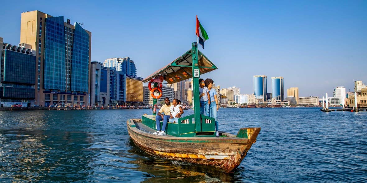 An abra crossing Dubai Creek.