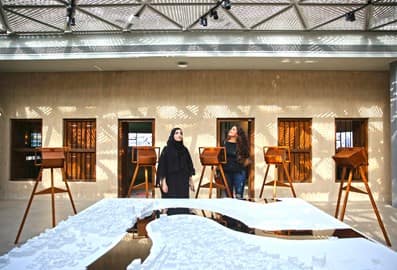 Two women standing at Al Shindagha Museum Dubai