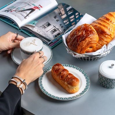 blue box cafe dubai mall pastries coffee