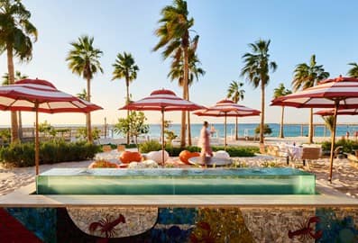 Beachside setting at Bungalow34, located at the Nikki Beach Resort & Spa.