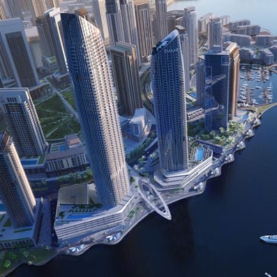 Dubai Creek Harbour buildings top view