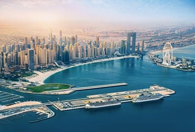 Dubai Harbour areal shot