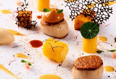 Avant-garde seafood fine dining cuisine at Ossiano restaurant