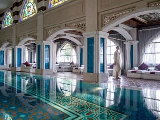 Luxurious indoor spa pool at Talise Ottoman Spa Dubai