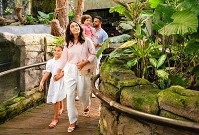 Family exploring The Green Planet Dubai