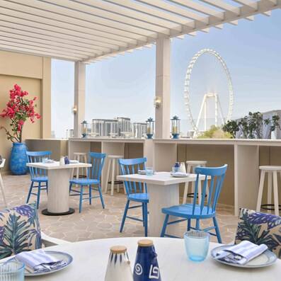 OIA terrace decor and view