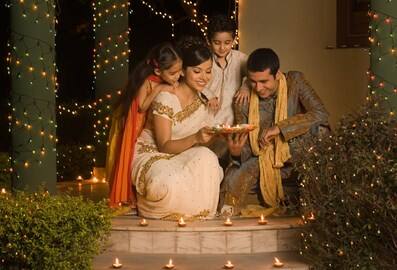 Family get ready to celebrate Diwali in Dubai