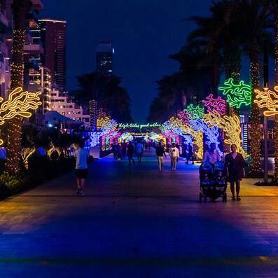 Palm West Beach Dubai Lights installations