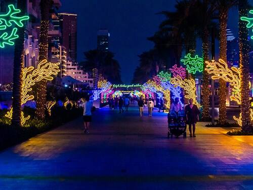 Palm West Beach Dubai Lights installations