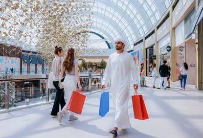 Man shopping in Dubai Hills Mall
