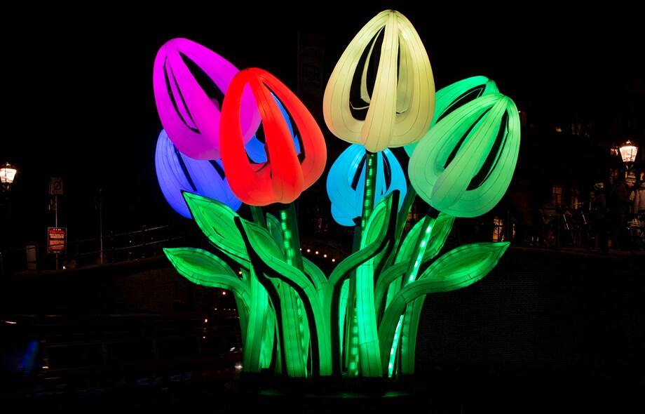 Dubai Light art installation bunch of tulips